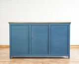 Alexandria Solid Wood Sideboard Three Drawer two door Furniselan -  China-Blueawer two door Furniselan China-Blue