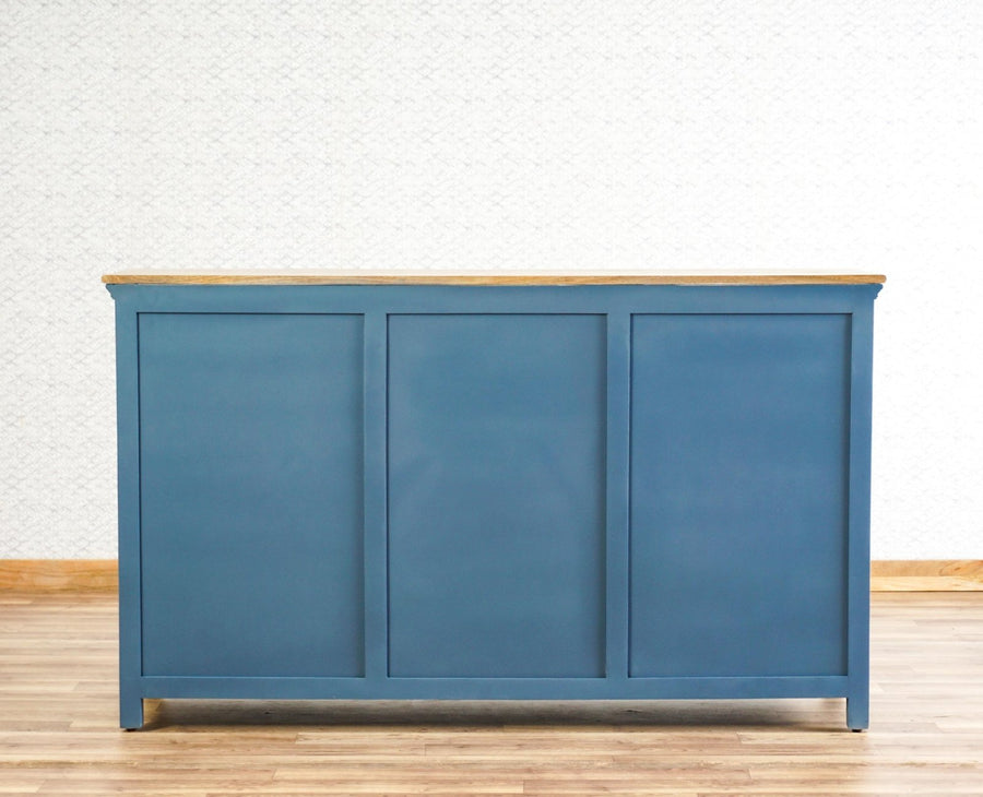 Alexandria Solid Wood Sideboard Three Drawer two door Furniselan -  China-Blueawer two door Furniselan China-Blue