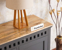 Alexandria Solid Wood Sideboard Three Drawer two door - Tv Cabinet - Furniselan - Slate-Grey