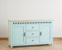 Alexandria Solid Wood Sideboard Three Drawer two door Furniselan - Silt-Green