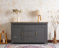 Alexandria Solid Wood Sideboard Three Drawer two door - Tv Cabinet - Furniselan - Slate-Grey