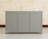 Alexandria Solid Wood Sideboard Three Drawer two door cool grey