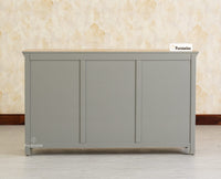 Alexandria Solid Wood Sideboard Three Drawer two door cool grey
