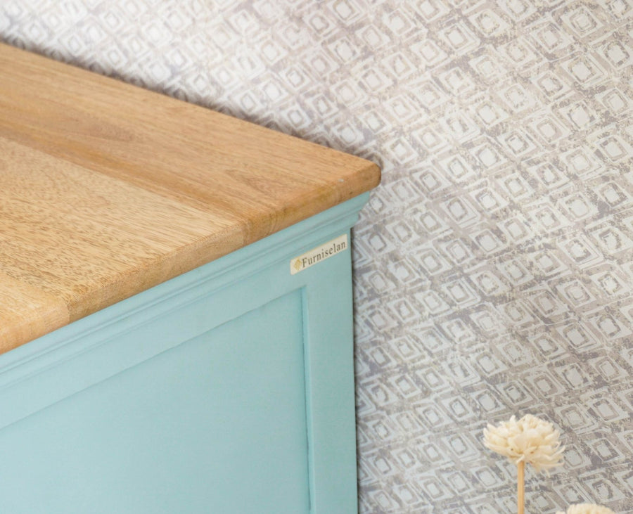 Alexandria Solid Wood Sideboard Three Drawer two door Furniselan - Silt-Green