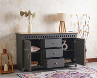 Alexandria Solid Wood Sideboard Three Drawer two door - Tv Cabinet - Furniselan - Slate-Grey
