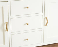 Alexandria Solid Wood Sideboard Three Drawer two door Furniselan -  Milky-White