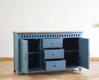 Alexandria Solid Wood Sideboard Three Drawer two door Furniselan -  China-Blue