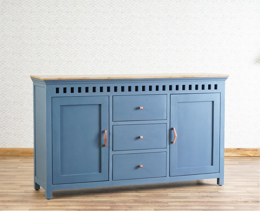 Alexandria Solid Wood Sideboard Three Drawer two door Furniselan -  China-Blue
