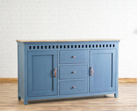 Alexandria Solid Wood Sideboard Three Drawer two door Furniselan -  China-Blue