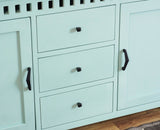 Alexandria Solid Wood Sideboard Three Drawer two door Furniselan - Silt-Green
