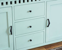 Alexandria Solid Wood Sideboard Three Drawer two door Furniselan - Silt-Green
