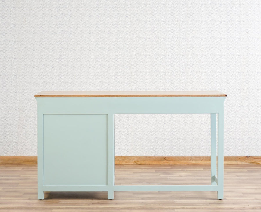 Alexandria Solid Wood Study Table-One Door and one Drawer Furniselan Silt-Green