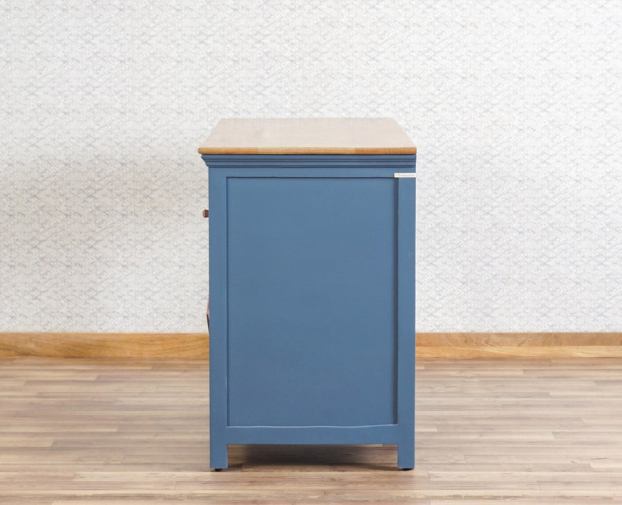 Alexandria Solid Wood Study Table-One Door and one Drawer Furniselan China-Blue