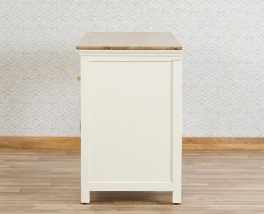Alexandria Solid Wood Study Table - One Door and one Drawer - Study Table - Furniselan - Frosty White