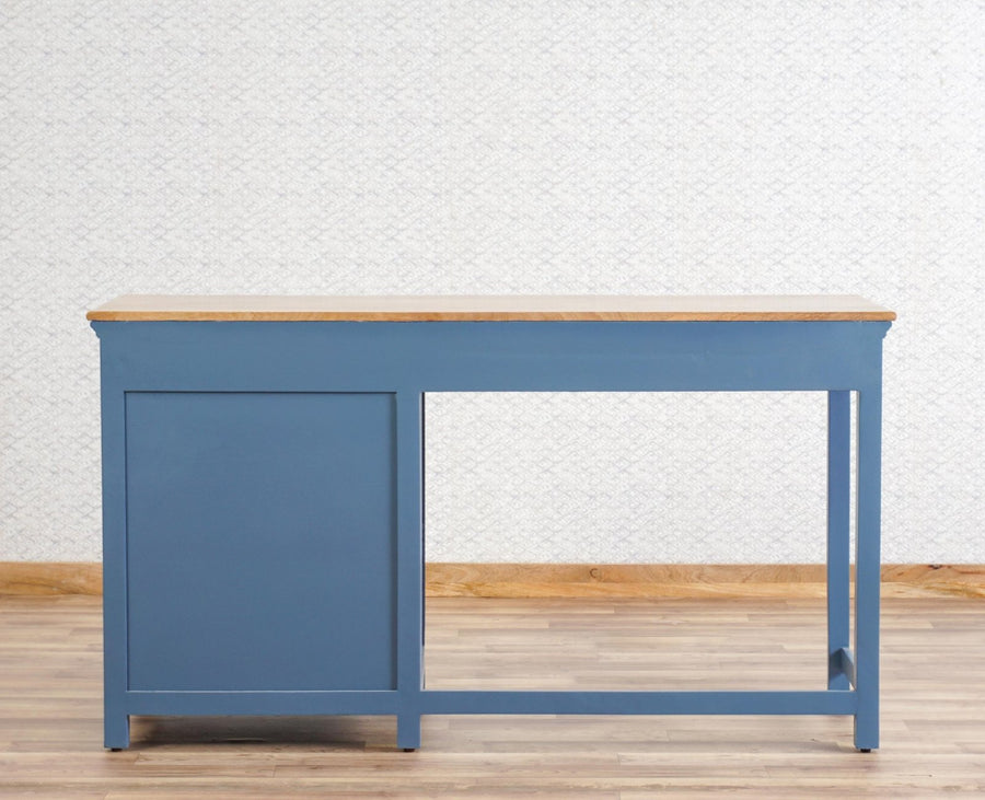 Alexandria Solid Wood Study Table-One Door and one Drawer Furniselan China-Blue