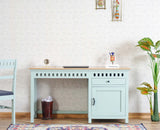 Alexandria Solid Wood Study Table-One Door and one Drawer Furniselan Silt-Green