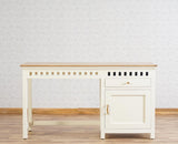 Alexandria Solid Wood Study Table - One Door and one Drawer - Study Table - Furniselan - Frosty White
