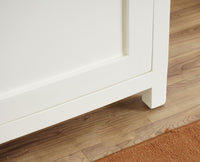 Alexandria Solid Wood Study Table - One Door and one Drawer With Chair - Study Table - Furniselan Milky-White