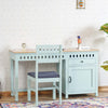Alexandria Solid Wood Study Table-One Door and one Drawer With Chair Furniselan Silt-Green
