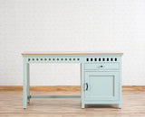 Alexandria Solid Wood Study Table-One Door and one Drawer With Chair Furniselan Silt-Green