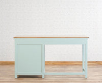 Alexandria Solid Wood Study Table-One Door and one Drawer With Chair Furniselan Silt-Green