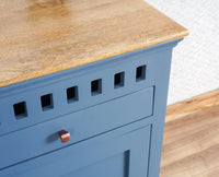 Alexandria Solid Wood Study Table-One Door and one Drawer With Chair Furniselan China-Blue