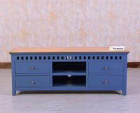 Alexandria Solid Wood TV Cabinet - Four Drawer - Tv Cabinet - Furniselan - China-Blue