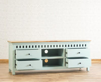 Alexandria Solid Wood TV Cabinet- Four Drawer Furniselan - Silt-Green