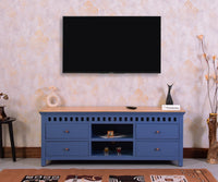 Alexandria Solid Wood TV Cabinet - Four Drawer - Tv Cabinet - Furniselan - China-Blue
