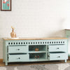 Alexandria Solid Wood TV Cabinet- Four Drawer Furniselan - Silt-Green