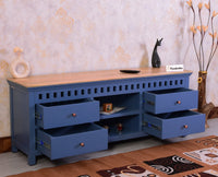 Alexandria Solid Wood TV Cabinet - Four Drawer - Tv Cabinet - Furniselan - China-Blue