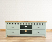 Alexandria Solid Wood TV Cabinet- Four Drawer Furniselan - Silt-Green