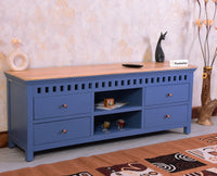 Alexandria Solid Wood TV Cabinet - Four Drawer - Tv Cabinet - Furniselan - China-Blue