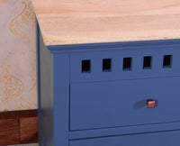 Alexandria Solid Wood TV Cabinet - Four Drawer - Tv Cabinet - Furniselan - China-Blue