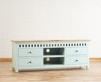 Alexandria Solid Wood TV Cabinet- Four Drawer Furniselan - Silt-Green