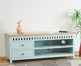 Alexandria Solid Wood TV Cabinet- Two Drawer Furniselan Silt-Green