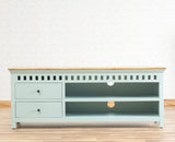 Alexandria Solid Wood TV Cabinet- Two Drawer Furniselan Silt-Green