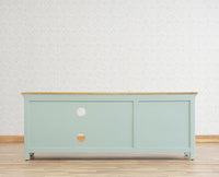 Alexandria Solid Wood TV Cabinet- Two Drawer Furniselan Silt-Green