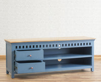 Alexandria Solid Wood TV Cabinet- Two Drawer Furniselan China-Blue