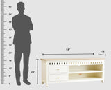 Alexandria Solid Wood TV Cabinet- Two Drawer Furniselan - Frosty White