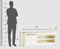 Alexandria Solid Wood TV Cabinet- Two Drawer Furniselan Milky-White