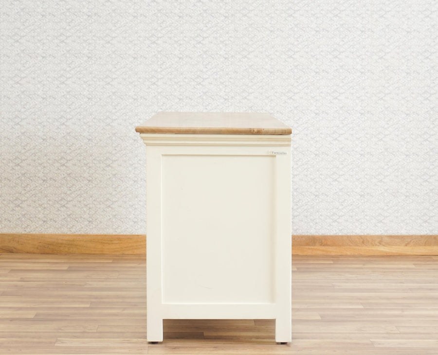 Alexandria Solid Wood TV Cabinet- Two Drawer Furniselan - Frosty White