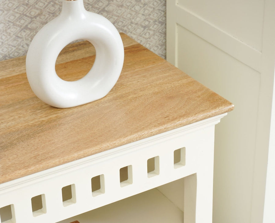 Alexandria Solid Wood TV Cabinet- Two Drawer Furniselan - Frosty White