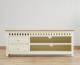 Alexandria Solid Wood TV Cabinet- Two Drawer Furniselan - Frosty White