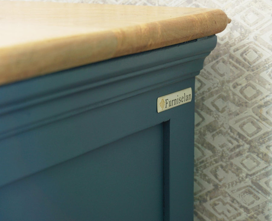 Alexandria Solid Wood TV Cabinet- Two Drawer Furniselan China-Blue