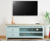 Alexandria Solid Wood TV Cabinet- Two Drawer Furniselan Silt-Green