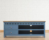 Alexandria Solid Wood TV Cabinet- Two Drawer Furniselan China-Blue