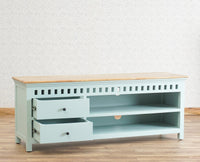 Alexandria Solid Wood TV Cabinet- Two Drawer Furniselan Silt-Green