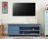Alexandria Solid Wood TV Cabinet- Two Drawer Furniselan China-Blue