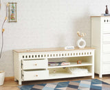 Alexandria Solid Wood TV Cabinet- Two Drawer Furniselan - Frosty White